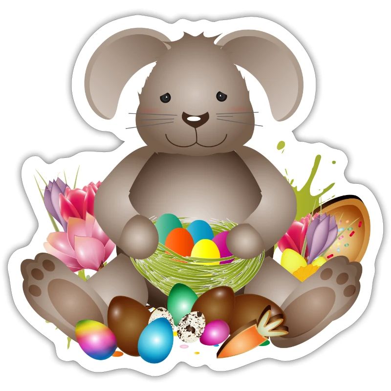 small Easter with Easter nest full of Easter eggs