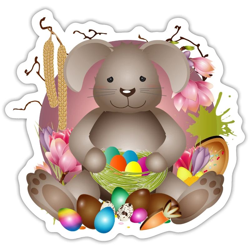 small Easter with Easter nest full of Easter eggs