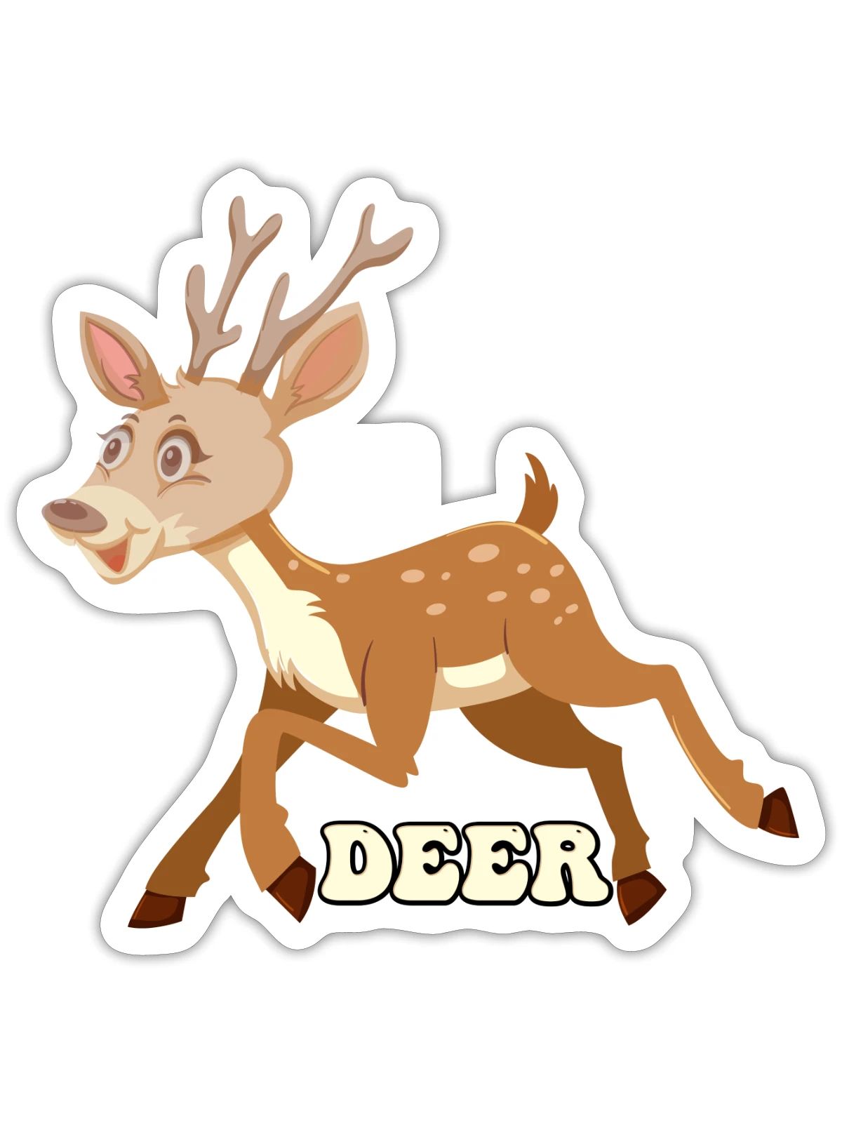 Skurriler Hirsch-Sprint - Sticker Größe S (10 x 10 cm) - Mattweiß - Vorne