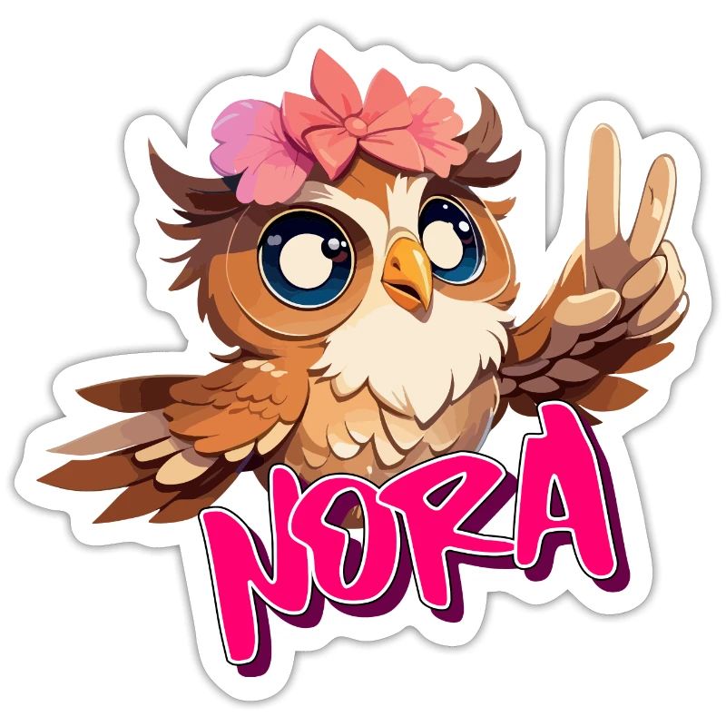 NORA - Schöner Mädchen Name mit süßer EULE