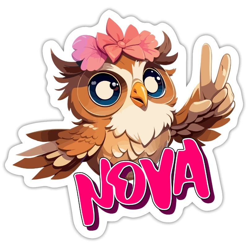 NOVA - Schöner Mädchen Name mit süßer EULE