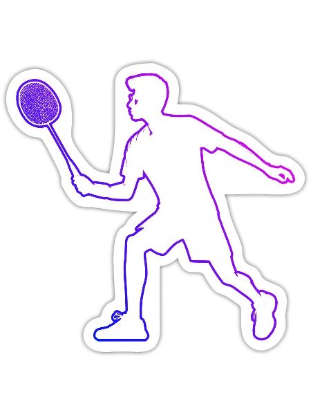 Badminton Hommes Joueurs de badminton Squash Femmes - Sticker taille S (10 x 10 cm) - blanc mat - Devant