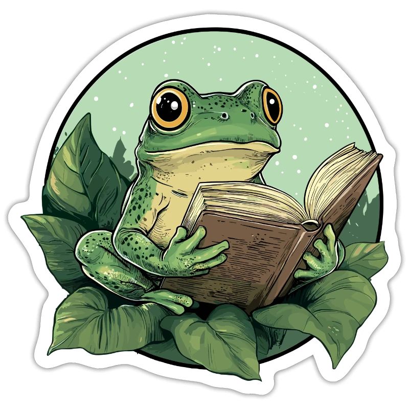 Cottagecore Frog with Book
