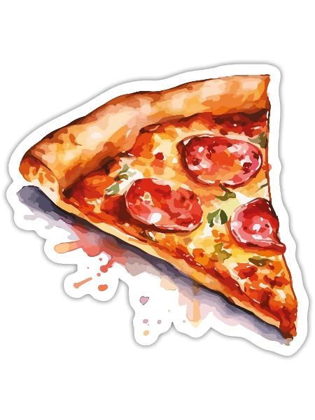 pizza - Sticker size S (10 x 10 cm) - white matte - Front