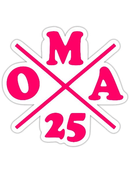 Oma 2025 - Sticker Größe S (10 x 10 cm) - Mattweiß - Vorne