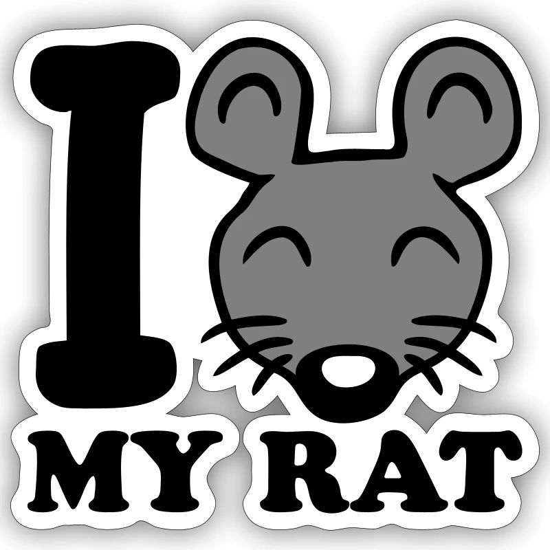 J’adore mon rat texte disant souris mignon petit rat