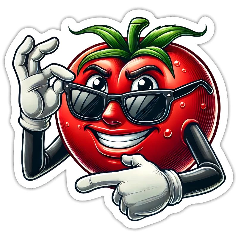 Cool Tomate Lunettes de Soleil Dessin Animé Veggie Fun