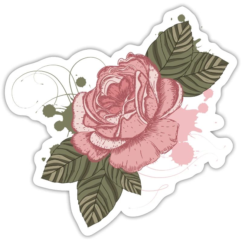 Rose vintage nostalgique avec des éléments de graffiti