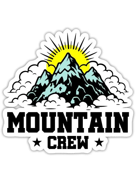 Mountain Crew Mountains - Sticker size S (10 x 10 cm) - white matte - Front