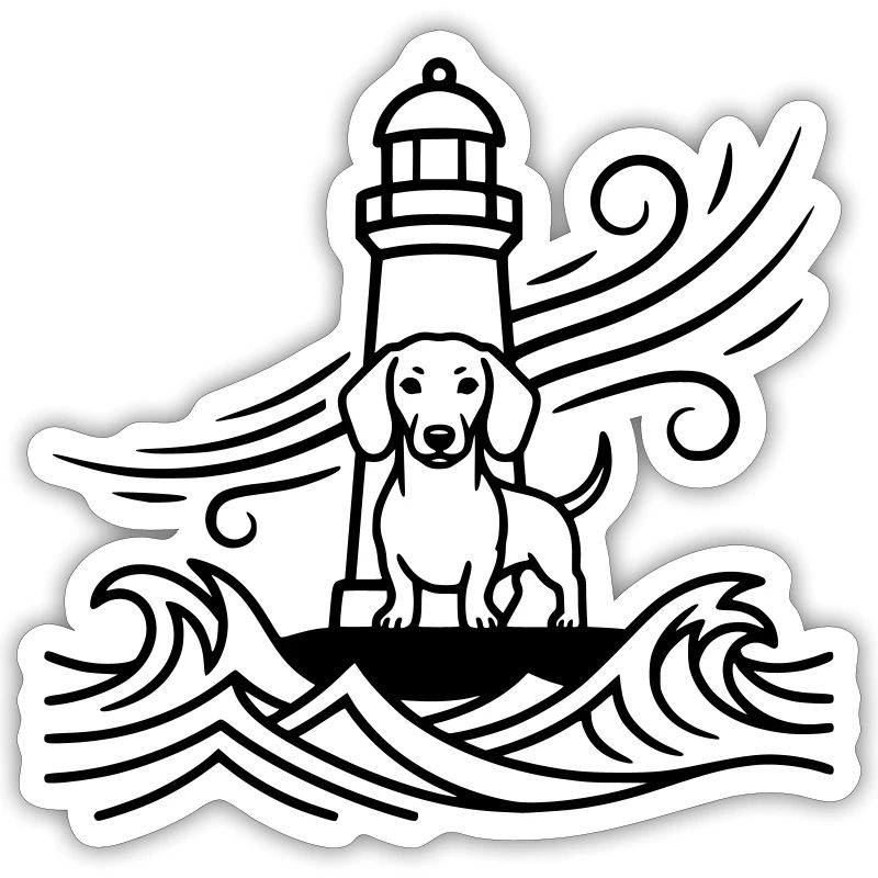 Mer du phare de tempête du teckel