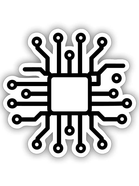 Elektronische Leiterplatten - Sticker Größe S (10 x 10 cm) - Mattweiß - Vorne