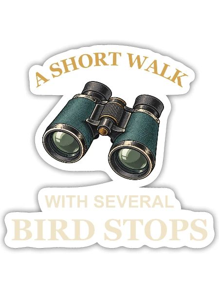 Ein kurzer Spaziergang mit mehreren Vogelstopps - Sticker Größe S (10 x 10 cm) - Mattweiß - Vorne