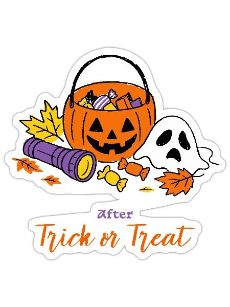 Halloween-Süßigkeiten - Sticker Größe S (10 x 10 cm) - Mattweiß - Vorne