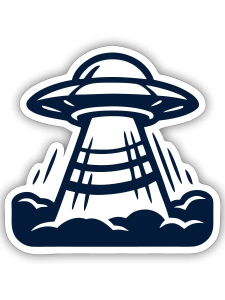 Ufo Alien Raumschiff Grafik - Sticker Größe S (10 x 10 cm) - Mattweiß - Vorne