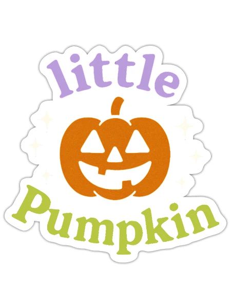 Little Pumpkin Kürbis Kinder Halloween Herbst - Sticker Größe S (10 x 10 cm) - Mattweiß - Vorne