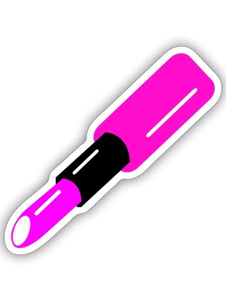 Lippenstift Design - Sticker Größe S (10 x 10 cm) - Mattweiß - Vorne