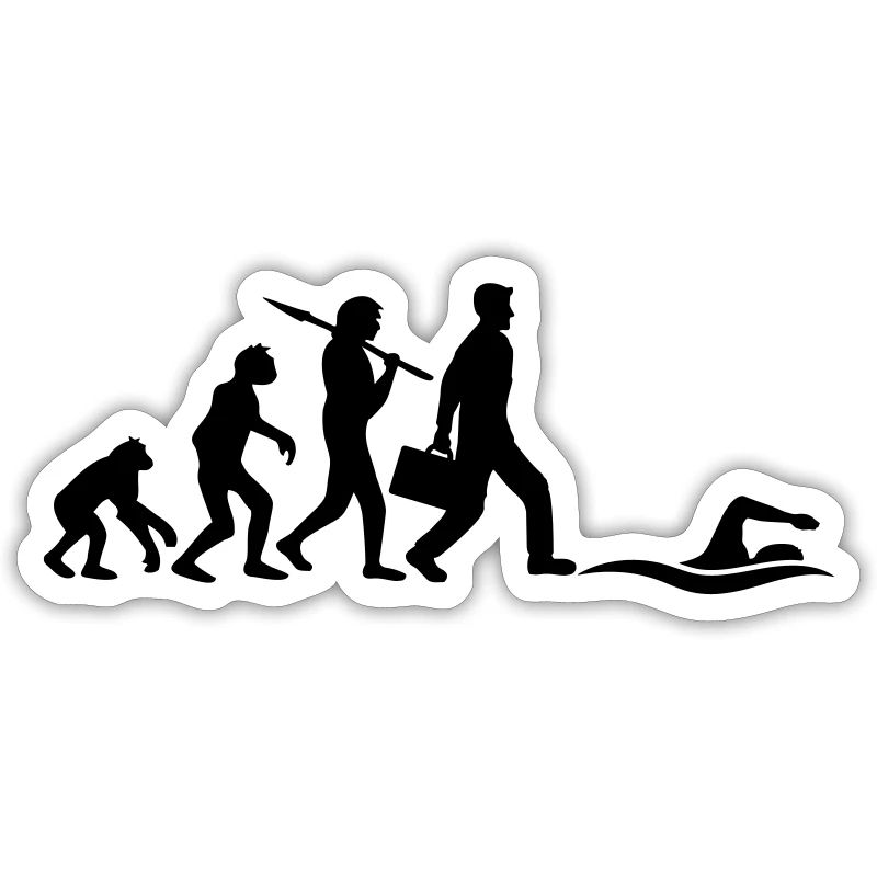 evolution development born to swim logo s