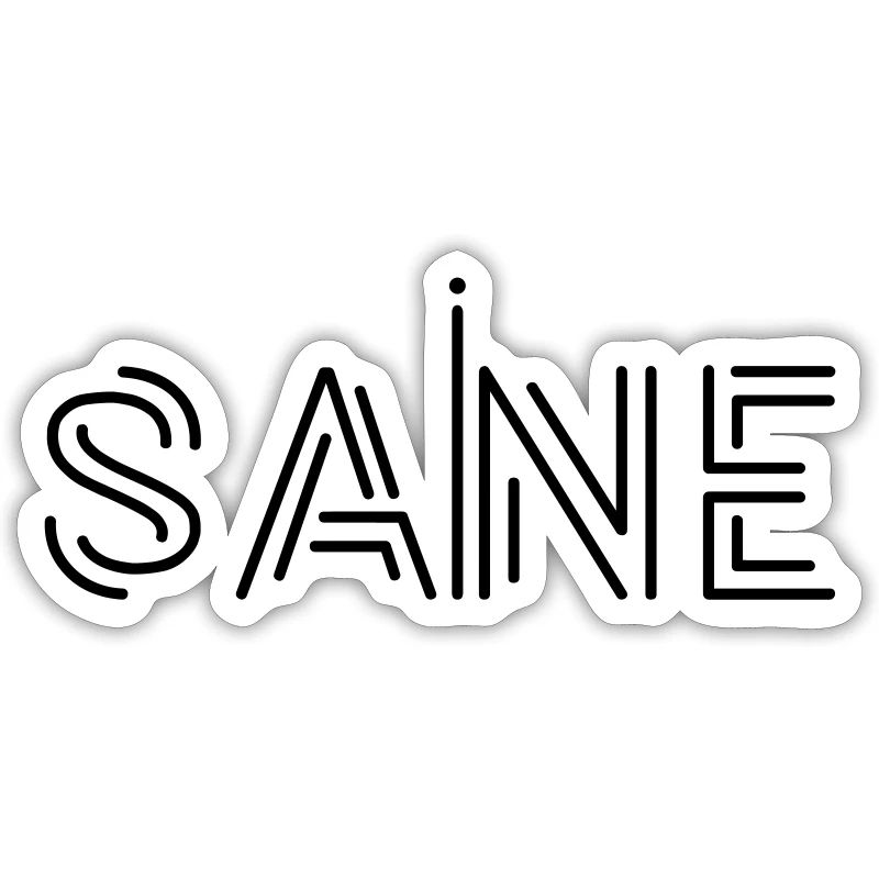 "Sane" Text Logo Design, Printable Text, Statement