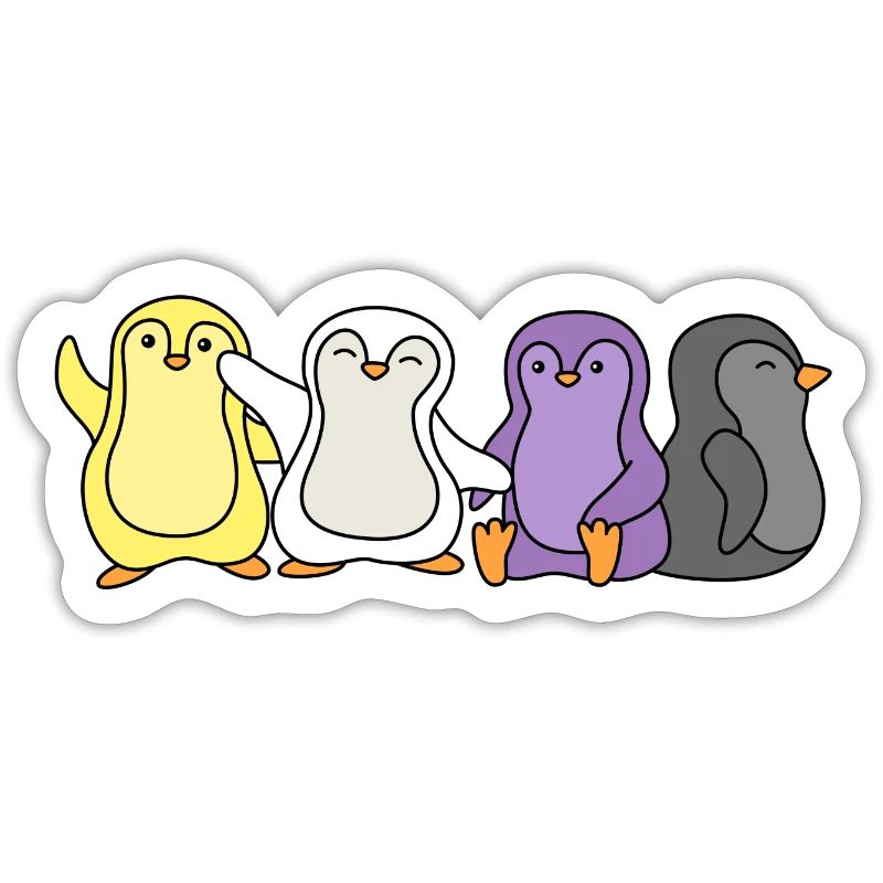 Non-binary flag penguin design for Enbys