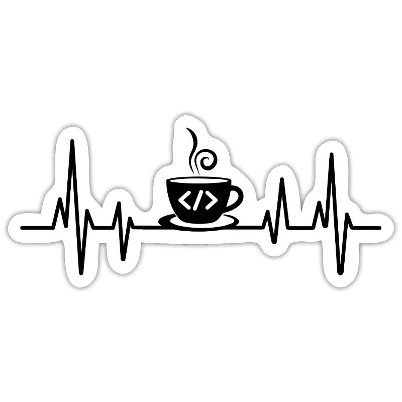 Kaffee-Codierung Heartbeat Coder Entwickler Nerd Coffe
