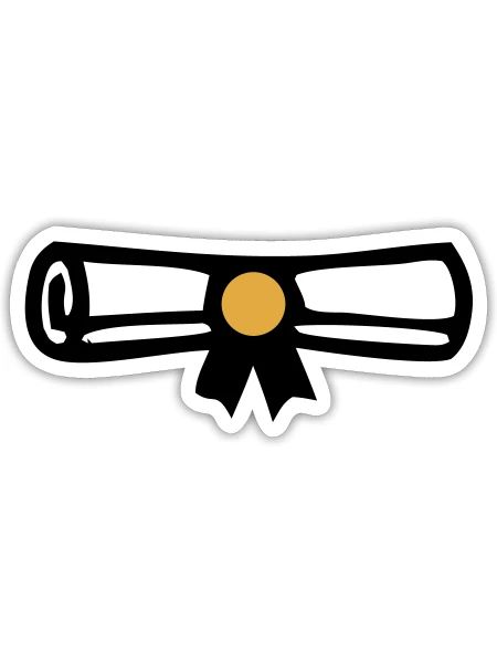 Abschluss Zeugnis Rolle Icon - Sticker Größe S (10 x 10 cm) - Mattweiß - Vorne