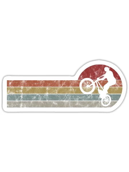 BMX Vélo Vélo Rétro Cadeau Vélo Motocross - Sticker taille S (10 x 10 cm) - blanc mat - Devant