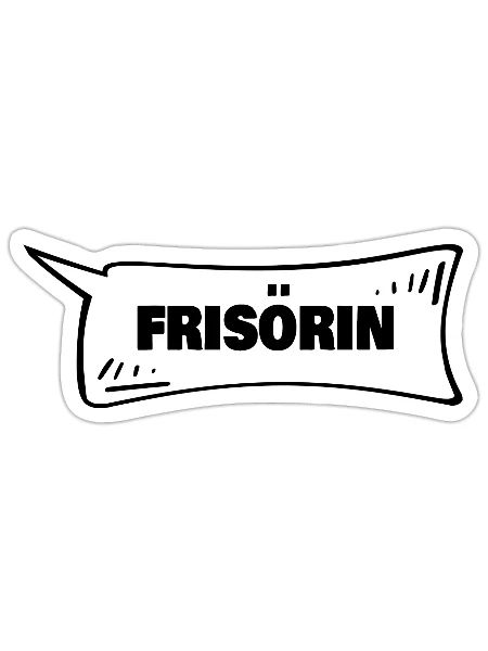 Cadeau pour coiffeur - Sticker taille S (10 x 10 cm) - blanc mat - Devant