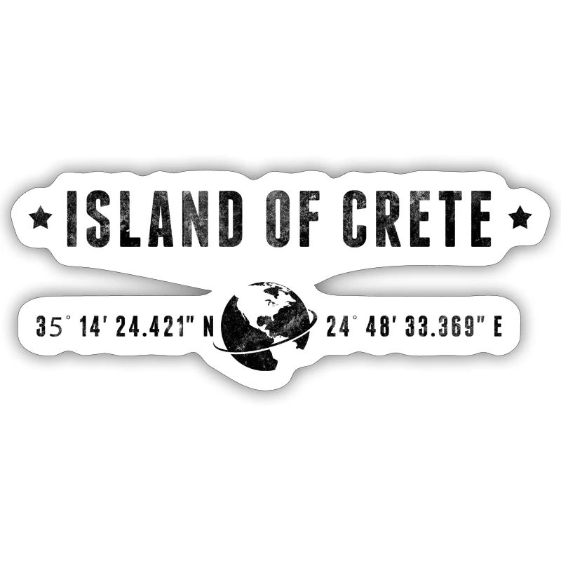 Crete Stylized Geographical Coordinates