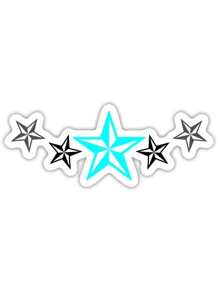 Stars Design - Sticker size S (10 x 10 cm) - white matte - Front