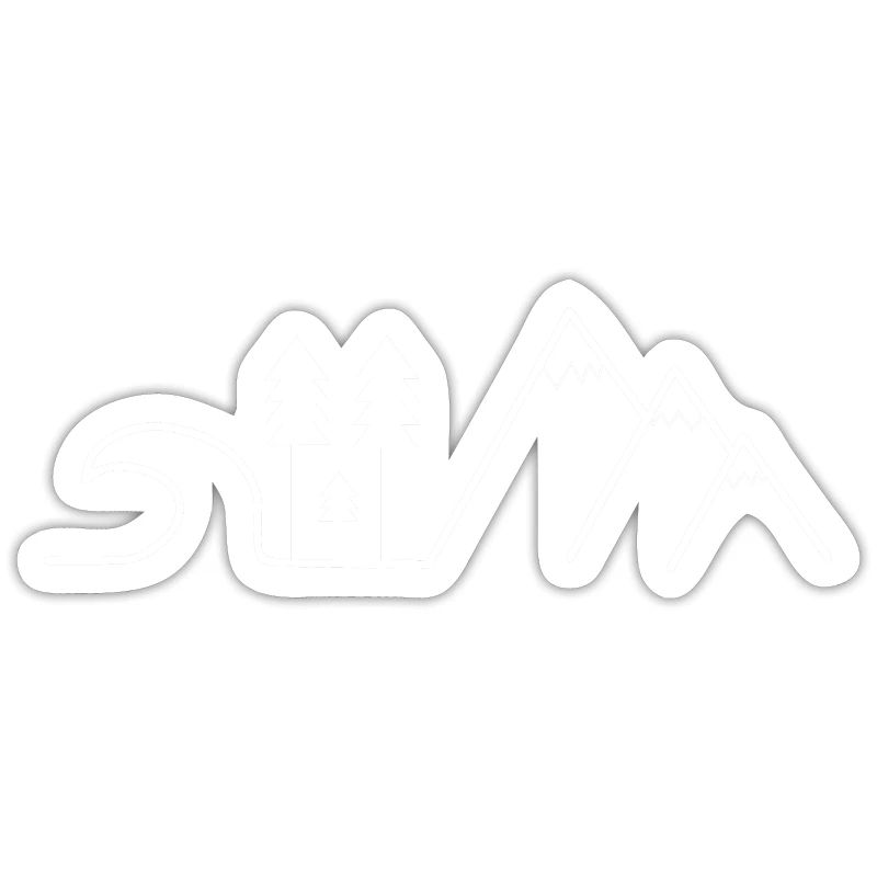 wave tree mountain - landscape white