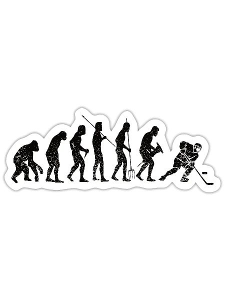 Eishockey Geschenk Wintersport Eishockeyteam - Sticker Größe S (10 x 10 cm) - Mattweiß - Vorne