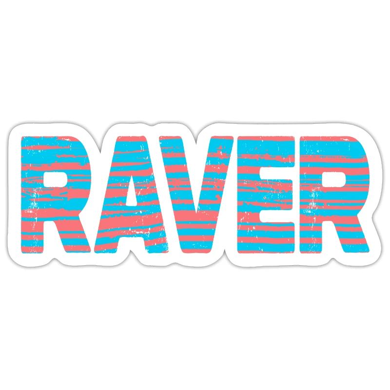 Raver Techno DNB Candy Stripe