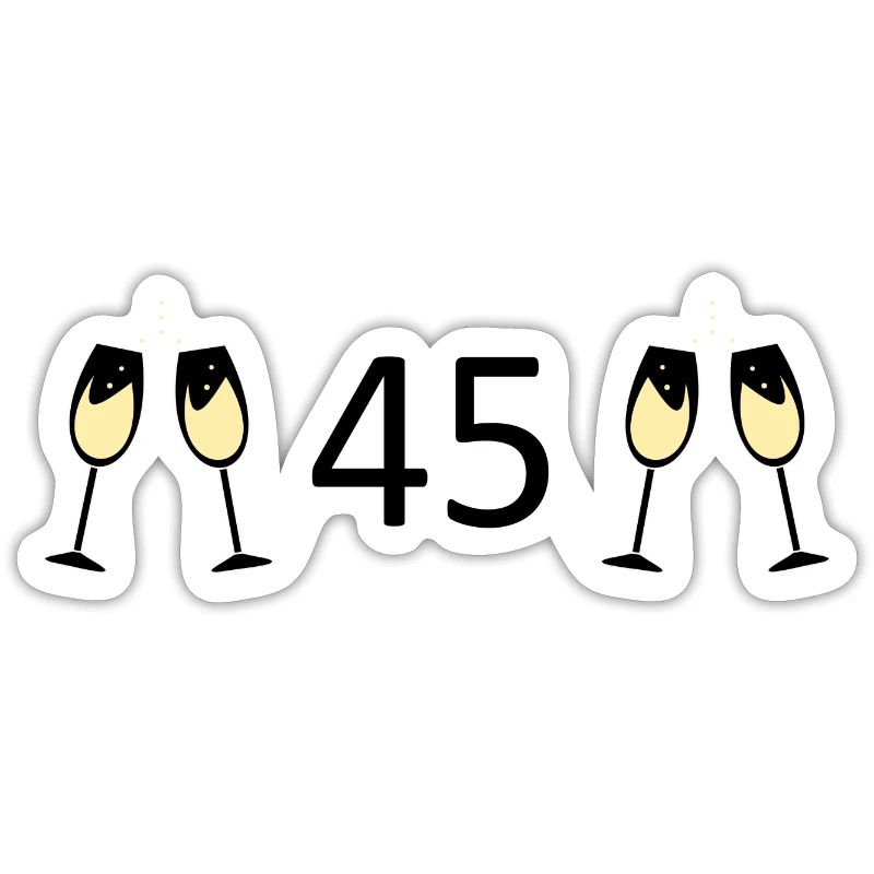 45th Birthday 45th Anniversary 45 Number 45 black