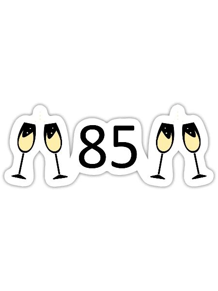 85e anniversaire 85 ans 85 Numéro 85 Noir - Sticker taille S (10 x 10 cm) - blanc mat - Devant