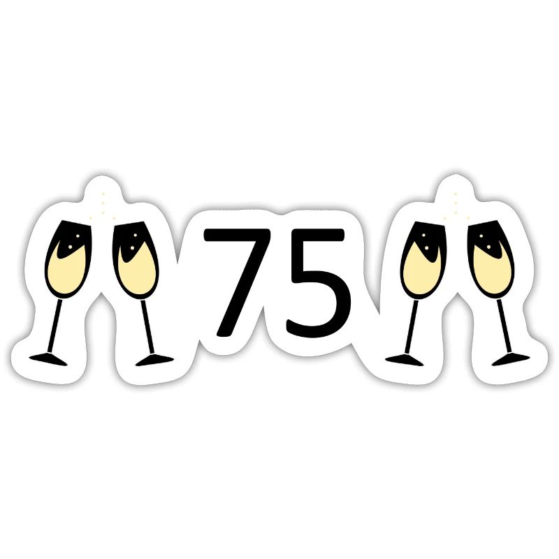 75.Geburtstag 75 Jahre Jubiläum 75 Zahl 75 schwarz