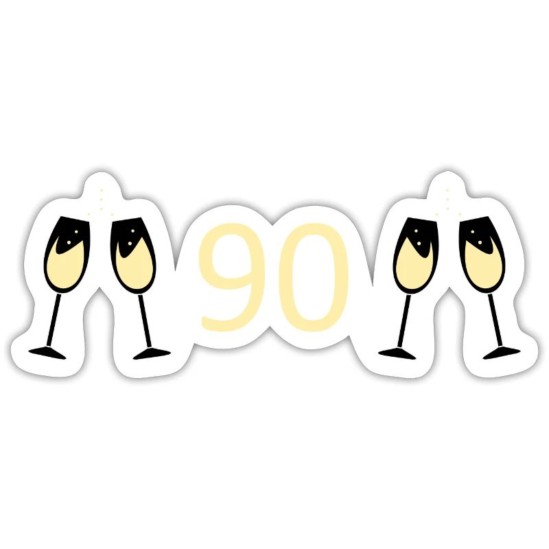 90th Birthday 90th Anniversary 90 Number 90 white
