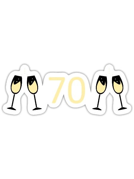 70e anniversaire 70e anniversaire 70 numéro 70 blanc - Sticker taille S (10 x 10 cm) - blanc mat - Devant