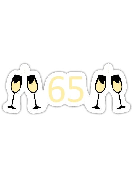 65e anniversaire 65e anniversaire 65 Numéro 65 - Sticker taille S (10 x 10 cm) - blanc mat - Devant