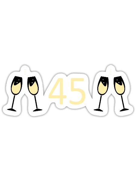 45th Birthday 45th Anniversary 45 Number 45 white - Sticker size S (10 x 10 cm) - white matte - Front