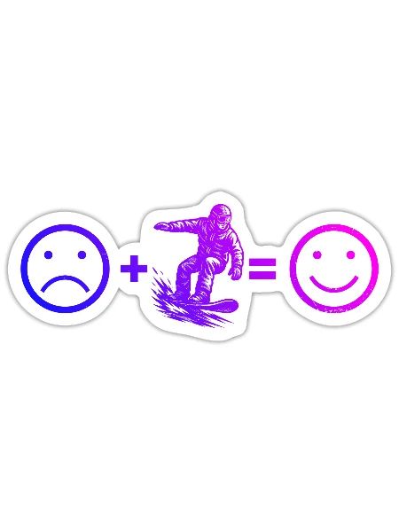 Ambiances snowboard pour snowboard - Sticker taille S (10 x 10 cm) - blanc mat - Devant