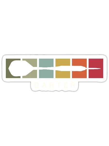fléchettes vintage - Sticker taille S (10 x 10 cm) - blanc mat - Devant