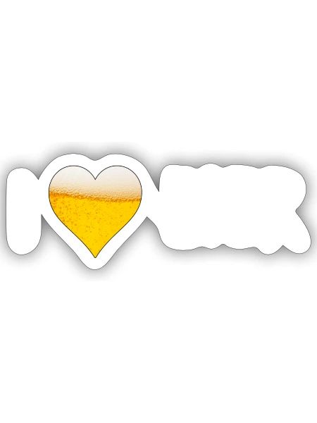 Bierliebe - Sticker Größe S (10 x 10 cm) - Mattweiß - Vorne