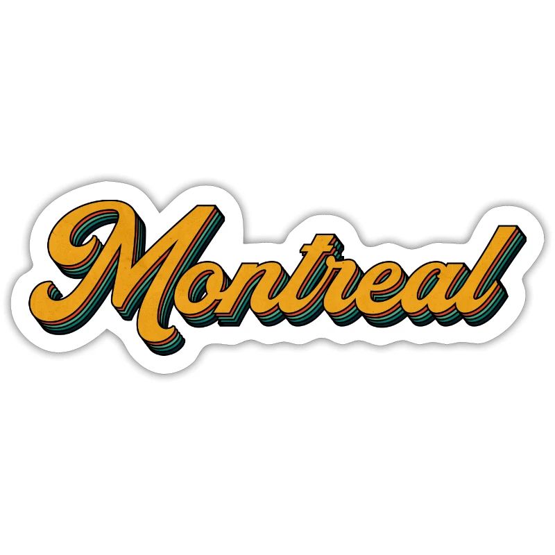 Montreal Retro Script Multicolor Shadow