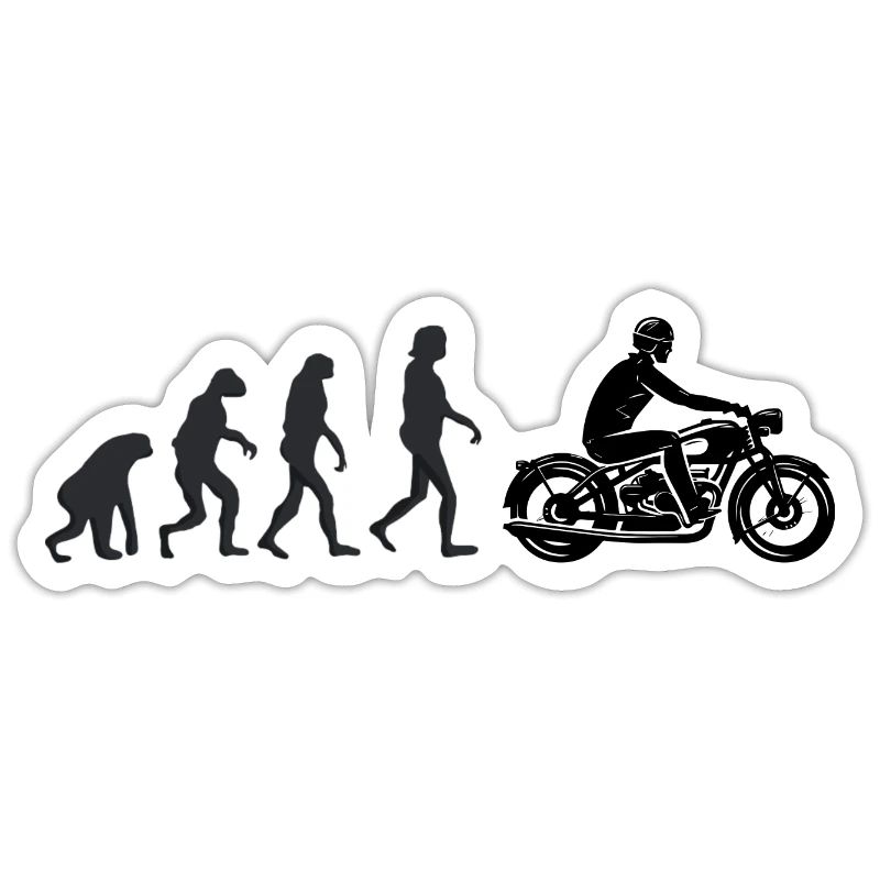 Motorradfahrer - Menschliche Evolution