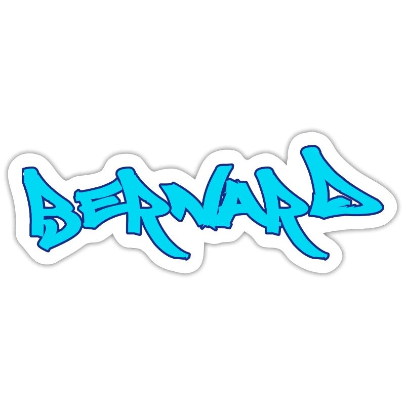 Bernard graffiti text turquoise