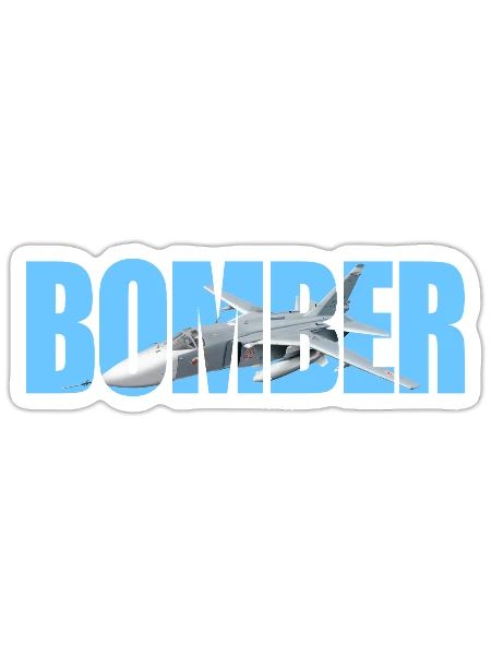 Bomber Su-24 - Sticker Größe S (10 x 10 cm) - Mattweiß - Vorne