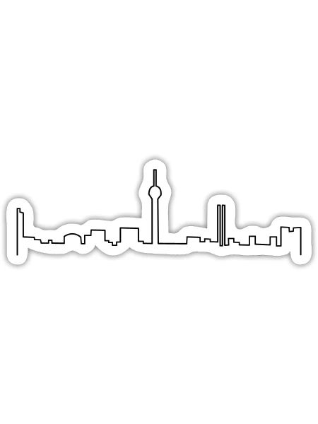 düsseldorf skyline - Sticker Größe S (10 x 10 cm) - Mattweiß - Vorne