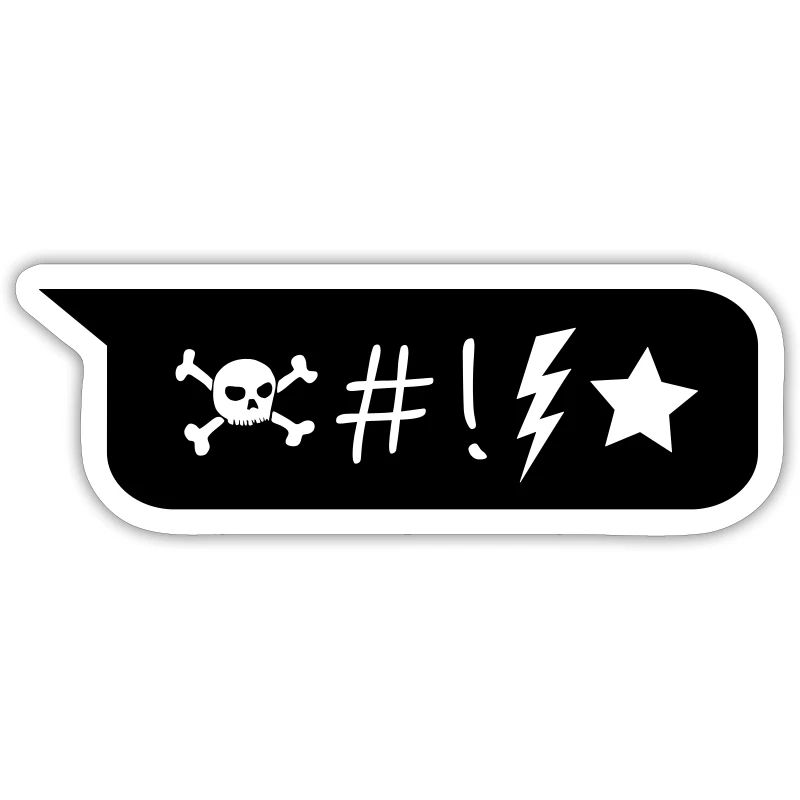 Comic Speech Bubble Skull Lightning Star Symbols