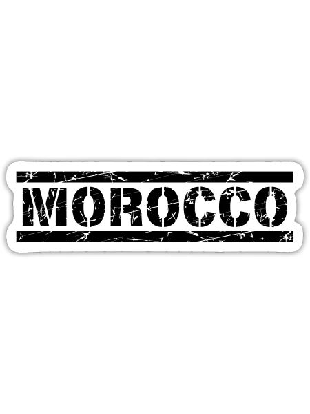 Maroc - Sticker taille S (10 x 10 cm) - blanc mat - Devant