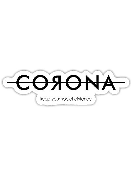 CORONA - Sticker size S (10 x 10 cm) - white matte - Front